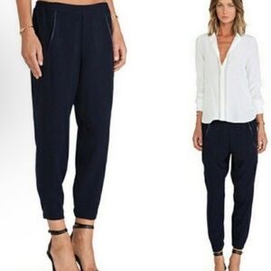 Vince Black Cargo Jogger Pants Satin Trim VP.